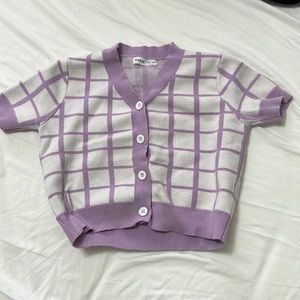 SHEIN purple checkers top